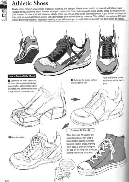 Как рисовать обувь в аниме [урок рисования в 14 картинках]