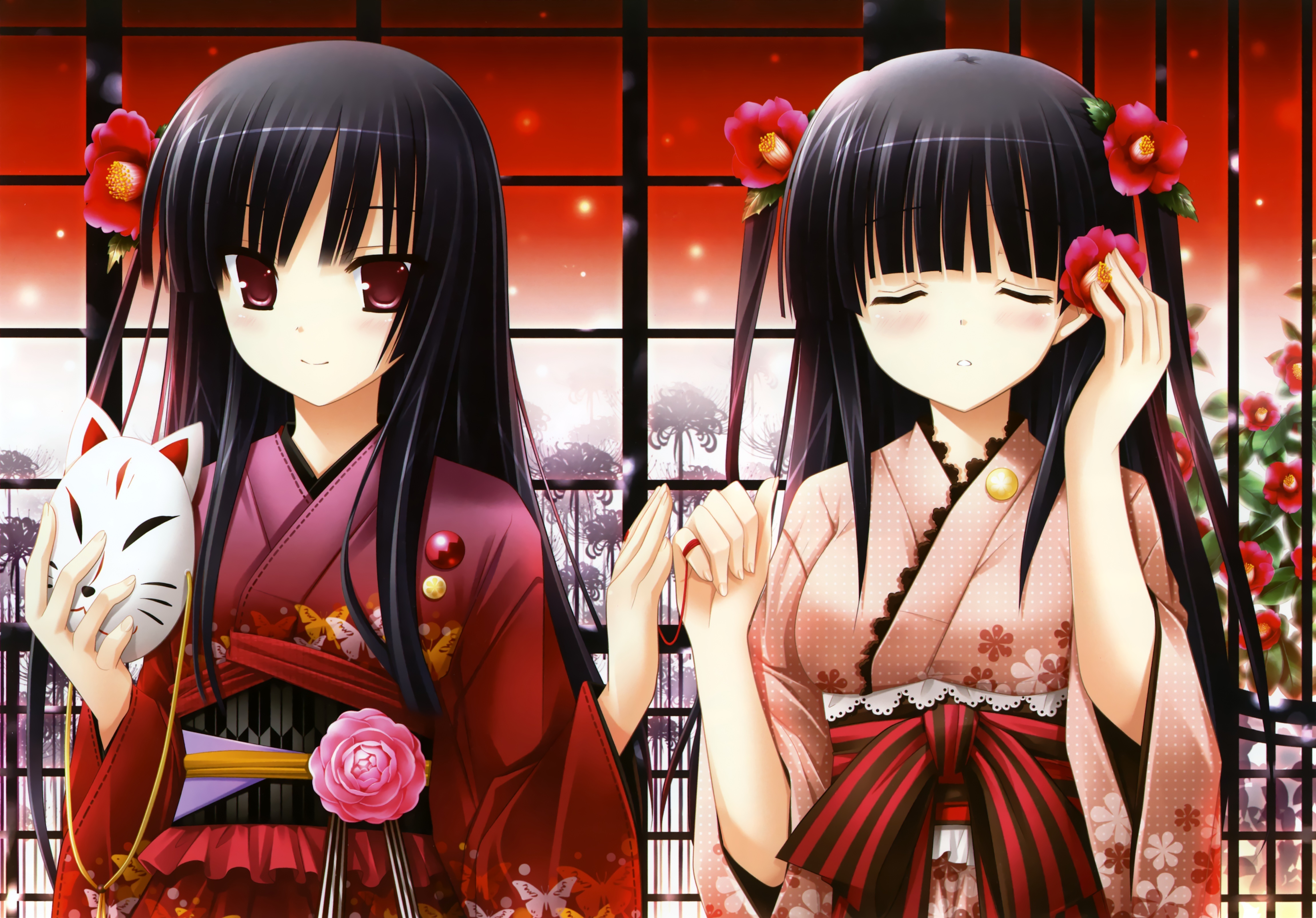 Три девушки в кимоно