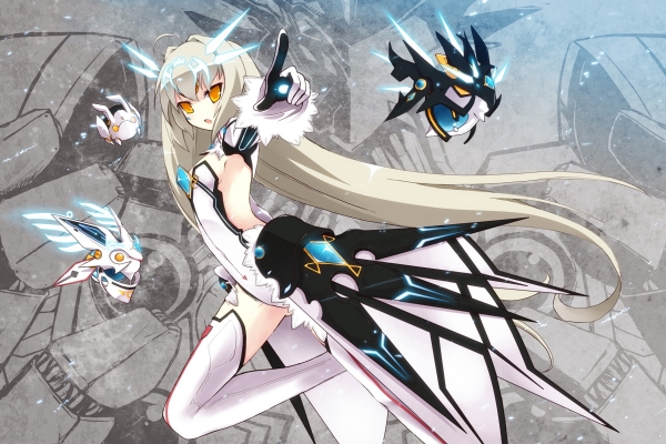 Elsword : EVE 102633
 583448  elsw d  eve   ( Anime CG Anime Pictures      ) 102633   : You  pixiv4912634 
animal boots dress gloves long hair orange eyes skirt tattoo white   anime picture