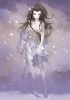 Anime CG Anime Pictures      102589
barefoot black hair kimono long red eyes snow   anime picture