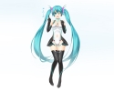 Vocaloid : Hatsune Miku Miku Append 102626
blue eyes hair blush boots dress gloves happy headphones long twin tails   anime picture