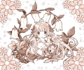 Anime CG Anime Pictures      102809
blush child flower long hair monochrome ribbon smile stuffed animal   anime picture