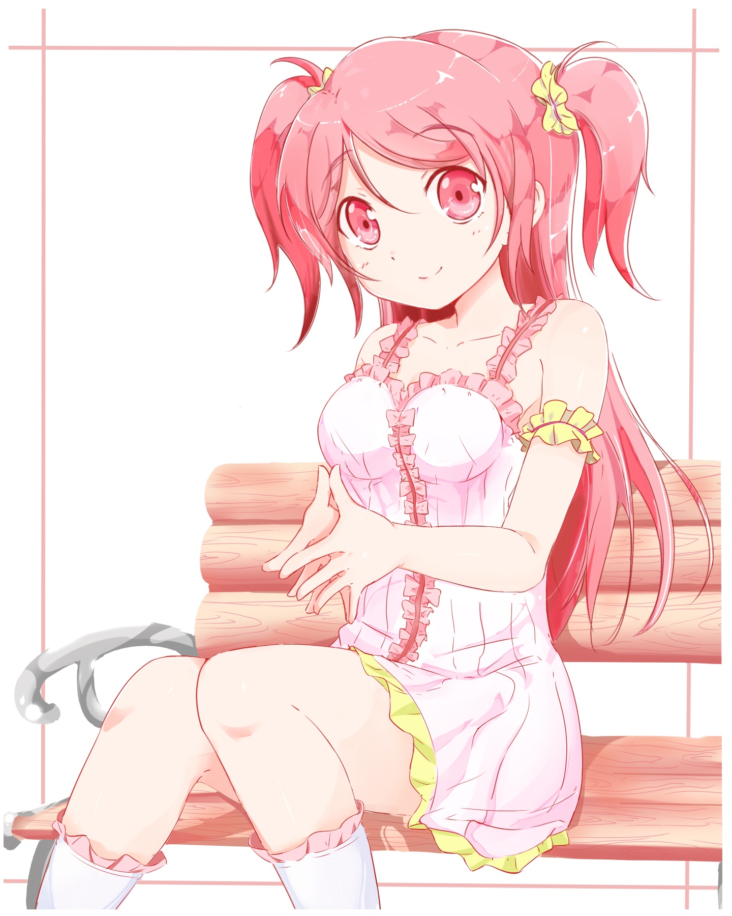 Anime, CG, Pictures, blush, dress, long, hair, pink, eyes, smile, twin, tails, , , picture, , |, , 
