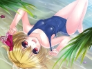 Touhou : Rumia 102950
barefoot blonde hair fang red eyes ribbon school mizugi short wallpaper water wet   anime picture