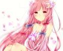 Touhou : Patchouli Knowledge 103023
blush flower hairpins long hair moon pink red eyes ribbon   anime picture