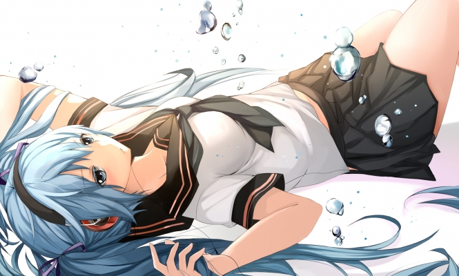 Vocaloid : Bottle Miku Hatsune Miku 103253
 586299  vocaloid  bottle miku hatsune miku   ( Anime CG Anime Pictures      ) 103253   : Adam
blue eyes hair blush headphones long seifuku twin tails   anime picture