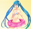 Vocaloid : Hatsune Miku 103125
bikini blue eyes hair happy long ribbon tattoo twin tails water float   anime picture