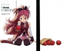 Puella Magi Madoka Magica : Sakura Kyouko 103135
blush boots food long hair ponytail red eyes ribbon skirt smile thigh highs   anime picture