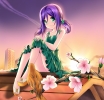 Anime CG Anime Pictures      103185
blush flower green eyes heart jewelry purple hair ribbon sandals short sky smile sundress sunset tori tree twin tails   anime picture