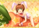 Cardcaptor Sakura : Kinomoto Sakura 103277
ahoge blush brown hair bunny suit choker green eyes happy short stars usa mimi   anime picture