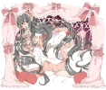 Anime CG Anime Pictures      103313
black eyes hair blush dress headdress heart long pillow ribbon surprised teddy   anime picture