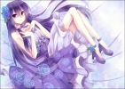 Anime CG Anime Pictures      103327
choker dress flower long hair nail polish purple red eyes smile   anime picture