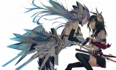 Xenosaga : KOS MOS 103324
black hair grey eyes holding hands long mask red seifuku smile sword thigh highs   anime picture