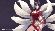 League of Legends : Ahri 103326
black hair dress kitsune mimi long smile tail wallpaper yellow eyes   anime picture