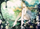 Anime CG Anime Pictures      103325
anthropomorphism barefoot blonde hair blue blush dress flower green eyes long tree   anime picture
