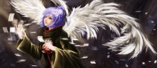 Naruto : Konan 103352
blue eyes hair flower jacket short smile wings   anime picture