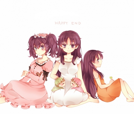Mirai Nikki : Uryuu Minene 103483
 587159  mirai nikki  uryuu minene   ( Anime CG Anime Pictures      ) 103483   : Kotono
animal barefoot brown hair child curly dress eyepatch group long purple eyes smile twin tails twins   anime picture