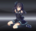 Hyperdimension Neptunia : Uni 103373
black hair blush boots dress gloves long red eyes ribbon smile twin tails   anime picture