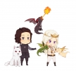 A Song of Ice and Fire : Daenerys Targaryen Drogon Ghost Jon Snow Rhaegal Viserion 103388
angry animal black hair boots chibi fire flying gloves grey eyes group happy horns jewelry long pants purple red royalty short smile white ^_^   anime picture