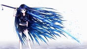 Anime CG Anime Pictures      103400
black hair blue eyes hairpins long seifuku sword   anime picture
