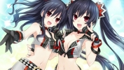 Hyperdimension Neptunia : Noire Uni 103418
black hair blush dress gloves happy long microphone red eyes singing skirt twin tails wallpaper   anime picture