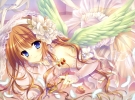 Anime CG Anime Pictures      103788
beverage blue eyes blush brown hair choker dress feather flower gloves band headdress jewelry long pillow ribbon smile sweets thigh highs wings   anime picture