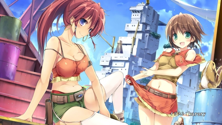 Suisei no Gargantia : Amy Bellows Grace 104095
 589810  suisei no gargantia  amy bellows grace   ( Anime CG Anime Pictures      ) 104095   : Karory
animal blue eyes blush boots braids brown hair green hairpins happy jewelry long ponytail purple red short shorts skirt sky smile thigh highs wallpaper   anime picture