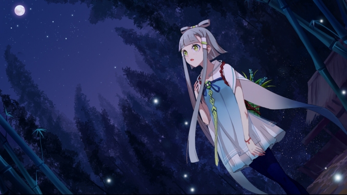 Vocaloid : Luo Tianyi 104111
 589873  vocaloid  luo tianyi   ( Anime CG Anime Pictures      ) 104111   : 15ai
blush dress fairy green eyes grey hair long moon night pantyhose sky tree   anime picture