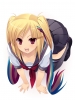 Beatmania IIDX :  104191
blonde hair blue blush hairpins happy long red eyes seifuku thigh highs twin tails   anime picture
