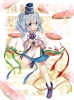 Touhou : Mononobe no Futo 104367
blue eyes blush grey hair happy hat long ponytail ribbon skirt   anime picture
