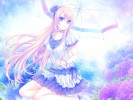 Vocaloid : Megurine Luka 104368
blue eyes choker dress flower hair band high heels long pink rain umbrella   anime picture