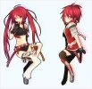 Elsword : Elsword 104379
blush boots gloves long hair red eyes ribbon short shorts smile thigh highs twin tails   anime picture