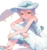 The Idolm ster Cinderella Girls : Koshimizu Sachiko 105249
brown eyes crying dress hat purple hair ribbon sad sandals short wet   anime picture