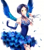 The Idolm ster Cinderella Girls : Hayami Kanade 105252
black hair dress feather flower gloves short smile wings yellow eyes   anime picture
