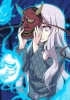 Touhou : Hata no Kokoro 108047
long hair mask purple eyes ribbon smile white   anime picture