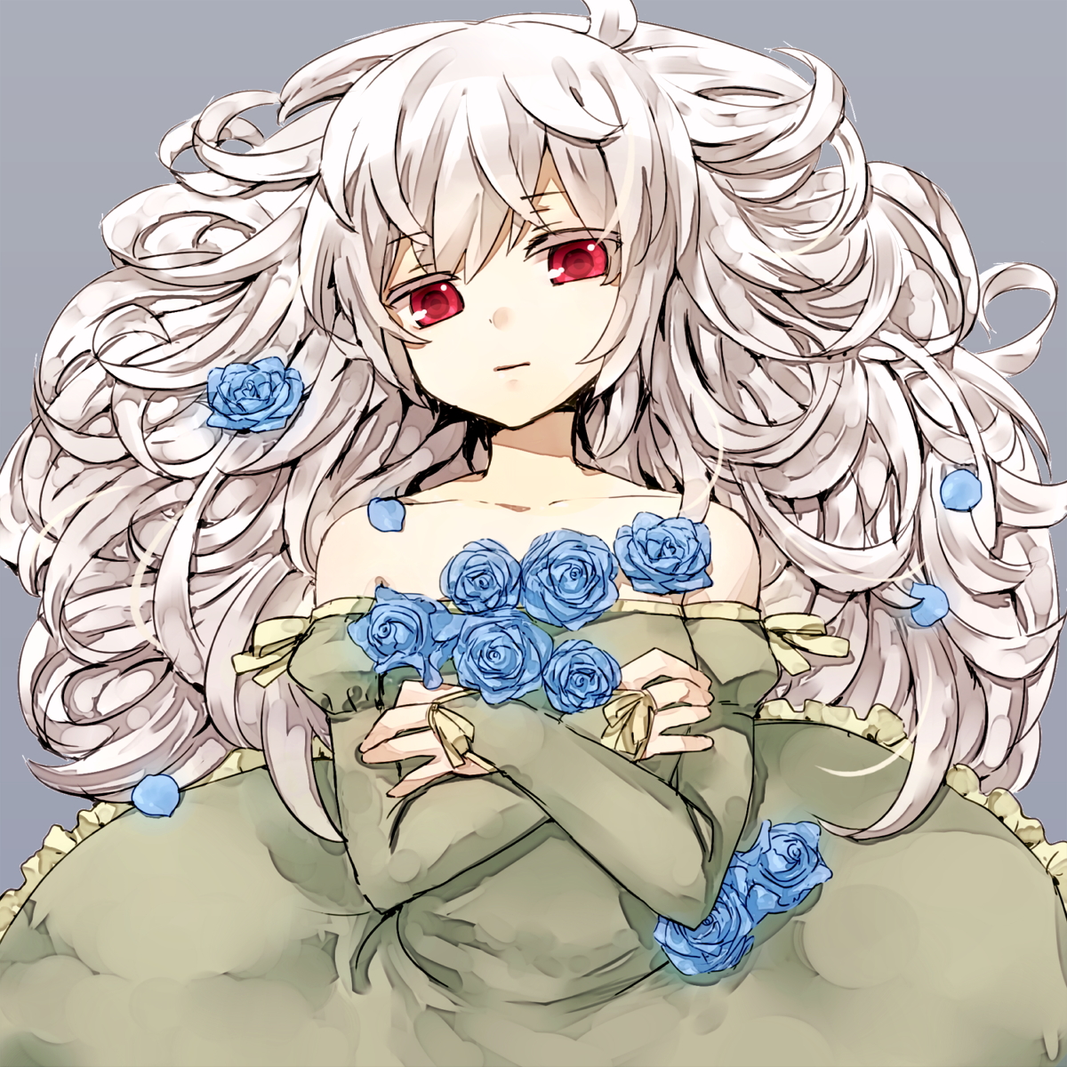 Anime, CG, Pictures, albino, dress, flower, long, hair, eyes, white, , , picture, , |, , 