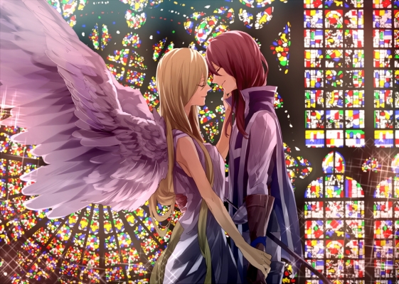 Anime CG Anime Pictures        107331
 585542   ( Anime CG Anime Pictures        ) 107331   : Haikara Touhi
blonde hair couple dress gloves holding hands long red smile wings   anime picture