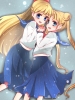 Sailor Moon : Aino Minako Tsukino Usagi 107344
blonde hair blue eyes blush happy holding hands long odango ribbon seifuku twin tails   anime picture