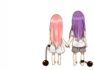 Vocaloid : Kamui Gakupo Megurine Luka 105668
barefoot chain child dress holding hands long hair pink purple shorts   anime picture