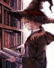 Anime CG Anime Pictures        105674
book brown eyes hair cloak hat long ponytail ribbon witch   anime picture