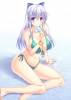 Anime CG Anime Pictures       105968
barefoot bikini blue eyes hair blush flower hairpins ice cream long ribbon water   anime picture