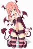 Rafiria Merudisu 106144
blue eyes blush devil long hair pink pointy ears shorts smile tail thigh highs tie twin tails wings   anime picture