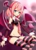 Rafiria Merudisu 106145
blue eyes blush devil long hair pink pointy ears smile tail thigh highs tie twin tails wings   anime picture