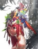 Anime CG Anime Pictures        106155
blue eyes braids flower headdress jewelry long hair red   anime picture