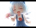 Touhou : Cirno 106173
blue hair blush child dress fang flower happy ice ribbon short wings ^_^   anime picture
