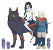 Adventure Time Mononoke Hime : Finn Lumpy Space Princess Marceline Abadeer 104687
animal black eyes hair blonde bow and arrow crossover group band jewelry long pants pointy ears red short tattoo   anime picture