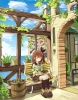 Anime CG Anime Pictures        106652
book boots brown hair flower ribbon seifuku short side tail sky smile tree   anime picture