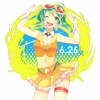 Vocaloid : Gumi 108804
ahoge blush garter green eyes hair happy long microphone skirt wink   anime picture