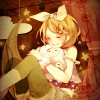 Vocaloid : Kagamine Rin 108811
blonde hair ribbon short stars stuffed animal thigh highs   anime picture