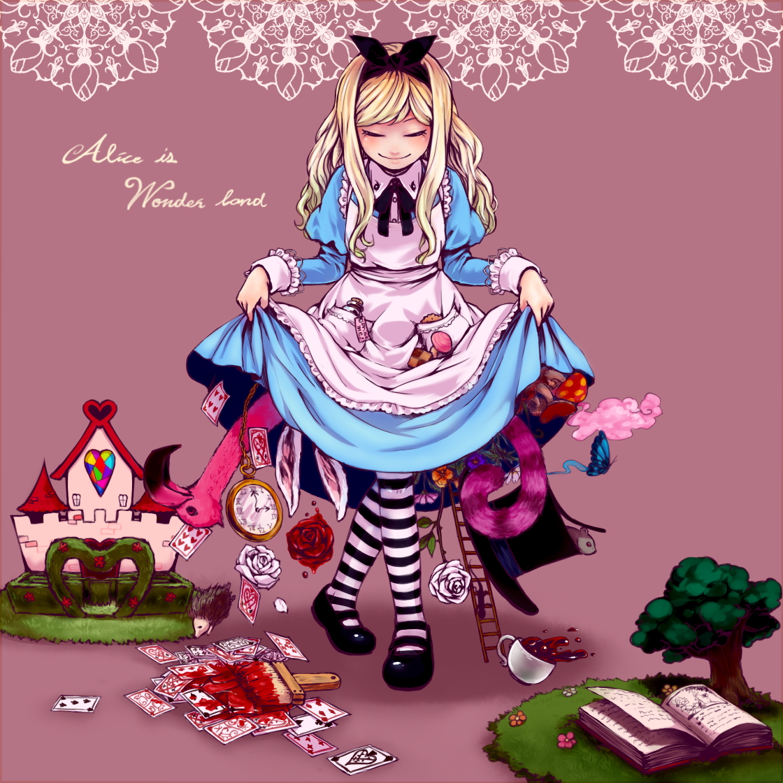 Алиса в Зазеркалье аниме арт